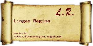 Linges Regina névjegykártya